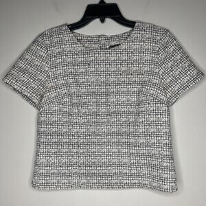 Express Women's Tweed Short Sleeve Top Blouse Size M Office Career Professional